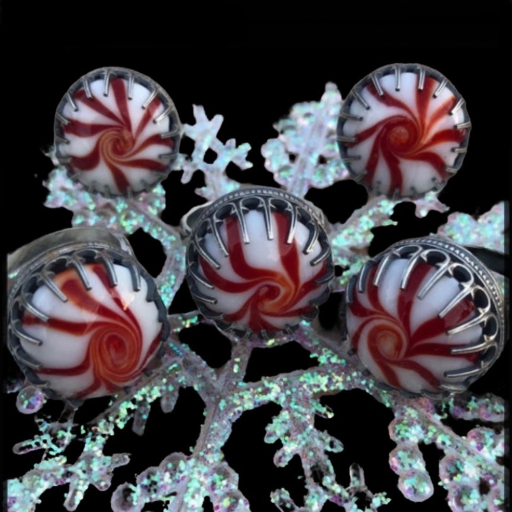 Artisan Xmas peppermints & Solstice Tea Leaf Rings handmade